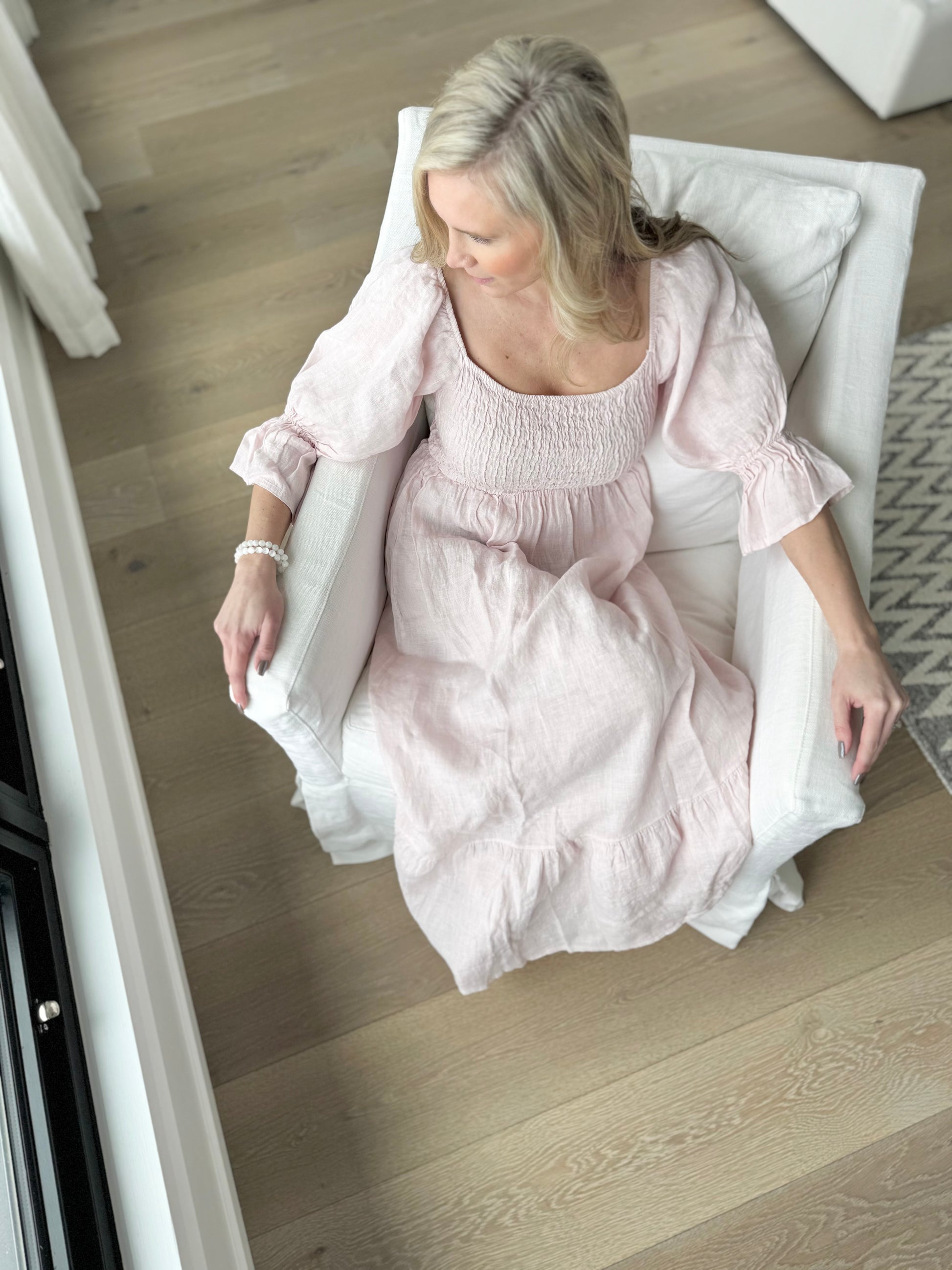 Florence Linen Dress Made in Italy Blush Pink